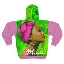 Load image into Gallery viewer, Pink and Green 1 AOP Unisex Zip Hoodie