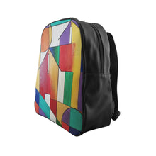 Load image into Gallery viewer, colorful backpack, abbstract backpack, abstract house backpack house backpack
