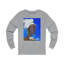 Load image into Gallery viewer, Blue and White Unisex Jersey Long Sleeve Tee