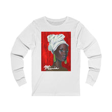 Load image into Gallery viewer, Red and White  1 Unisex Jersey Long Sleeve Tee