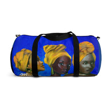 Load image into Gallery viewer, Blue and Gold Sisterhood Duffel Bag