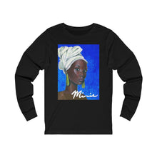 Load image into Gallery viewer, Blue and White Unisex Jersey Long Sleeve Tee