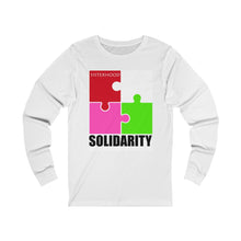 Load image into Gallery viewer, Red and White Sisterhood  Solidarity Unisex Jersey Long Sleeve Tee