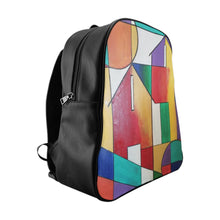 Load image into Gallery viewer, colorful backpack, abbstract backpack, abstract house backpack house backpack