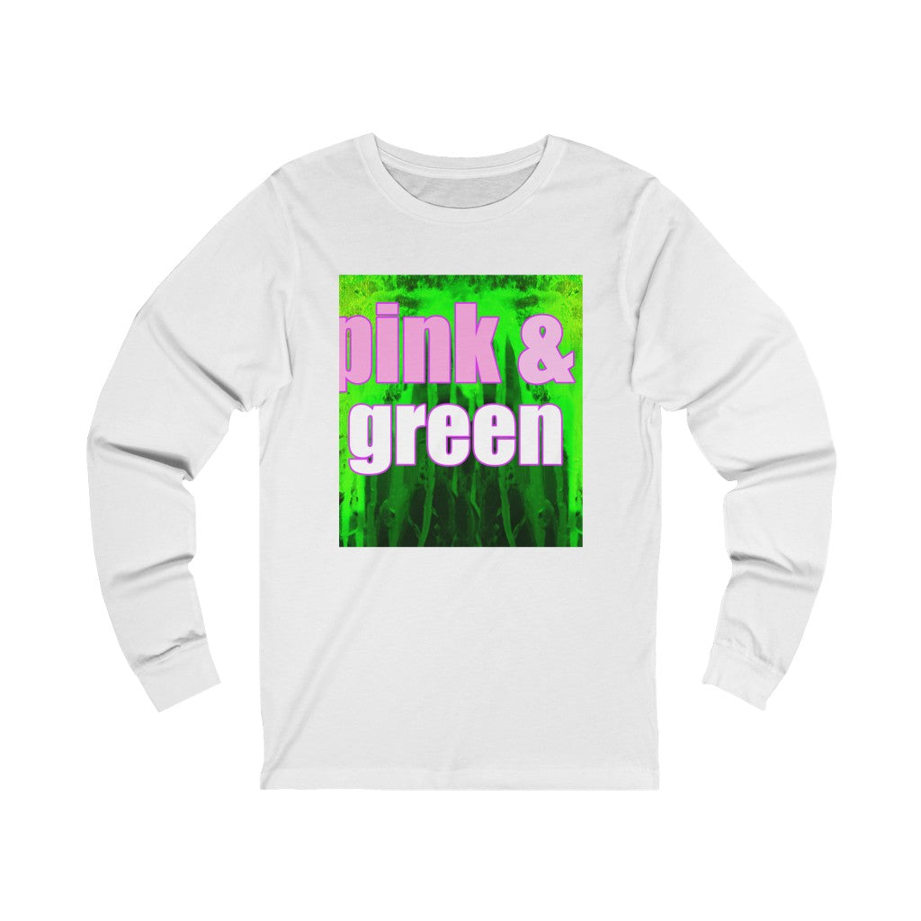 Pink and Green Unisex Jersey Long Sleeve Tee