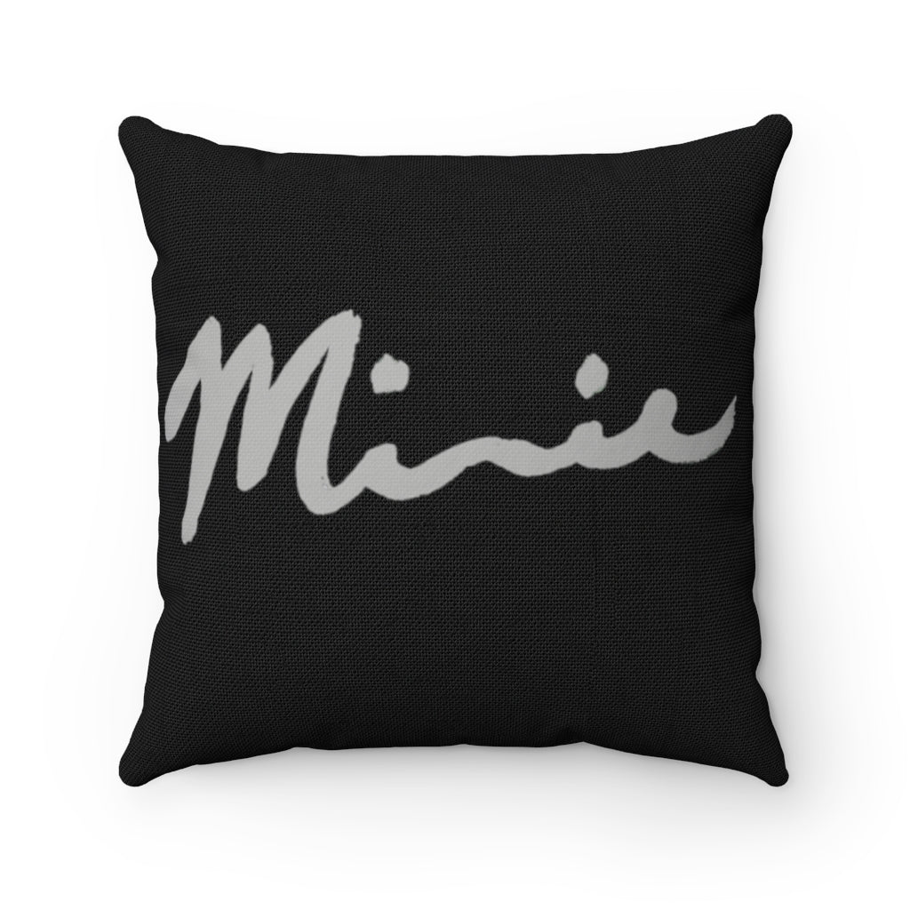 Minnie Signature Black Spun Polyester Square Pillow