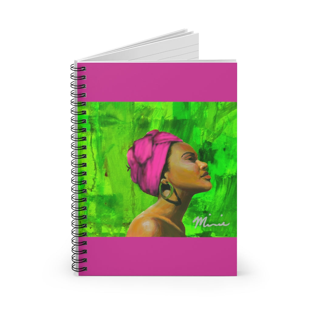 Aka notebook, pink and green notebook, aka colors, black art