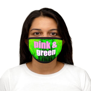 Pink and Green Abstract Face Mask