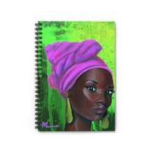 Load image into Gallery viewer, Aka notebook, pink and green notebook, aka colors, black art
