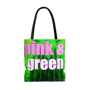 aka tote bag, pink and green tote bag, sorority  tote bag