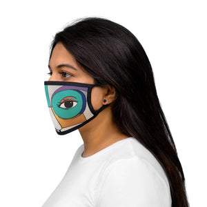 Lady Blue Face Mixed-Fabric Face Mask