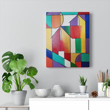 Load image into Gallery viewer, abstract painting, colorful  abstract  art, abstract house,  canvas  print, abbstract  wall art, abstract
