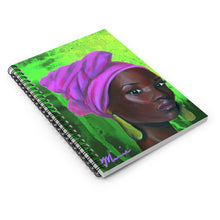 Load image into Gallery viewer, Aka notebook, pink and green notebook, aka colors, black art
