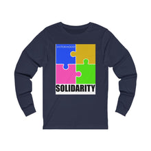 Load image into Gallery viewer, Blue and Gold SisterhoodSolidarity  Unisex Jersey Long Sleeve Tee
