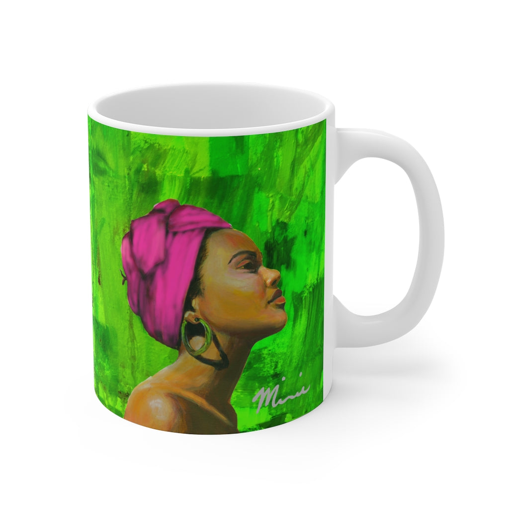 Aka mug, pimk and green mug, aka sorority 