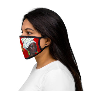 Red and White Sisterhood  Mixed-Fabric Face Mask
