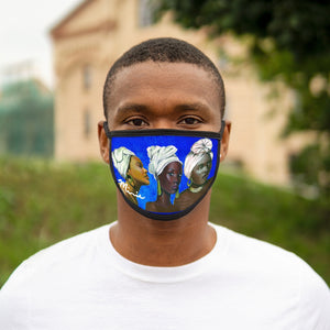 Blue and White Sisterhood Mixed-Fabric Face Mask