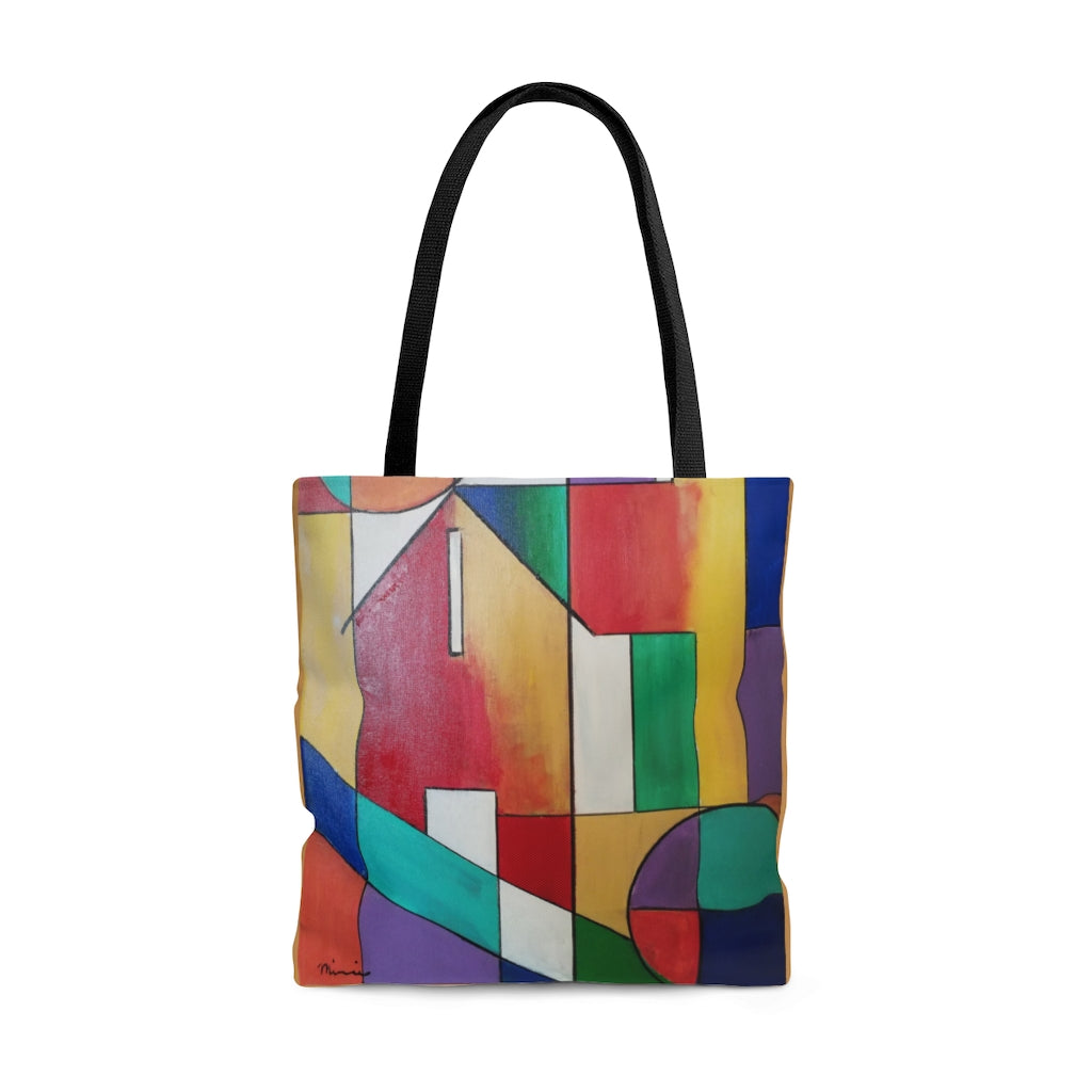 colorful  abstract  tote bag, abstract art,large totev bag