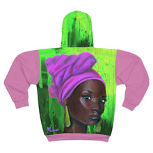 Load image into Gallery viewer, Pink and Green 2 AOP Unisex Zip Hoodie
