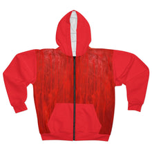 Load image into Gallery viewer, Red and White AOP Unisex Zip Hoodie

