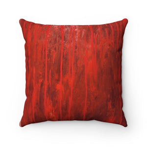 Red Paint Spun Polyester Square Pillow