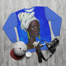 Load image into Gallery viewer, Blue and White AOP Unisex Sweatshirt
