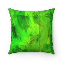 Load image into Gallery viewer, Green Abstract Spun Polyester Square Pillow
