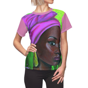 Pink and Green 2 Women's AOP Cut & Sew Tee