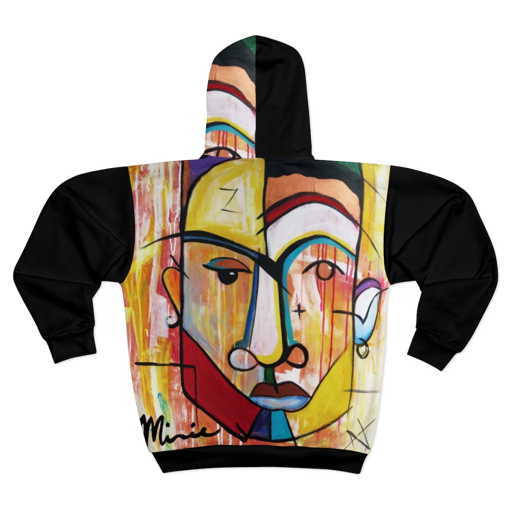 Absrat art hoodie, picasso hoodie, black art hoodie, black hoodie