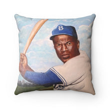 Load image into Gallery viewer, Jackie Robinson Spun Polyester Square Pillow
