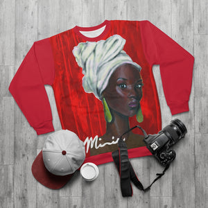Red and White AOP Unisex Sweatshirt
