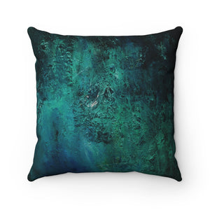 Psalm 23 Blue Mountain Abstract  Spun Polyester Square Pillow