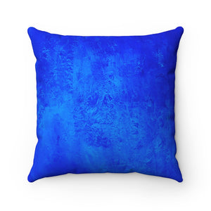 Blue Texture Spun Polyester Square Pillow