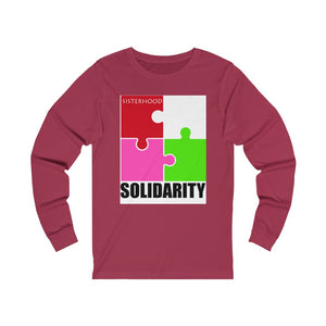 Red and White Sisterhood  Solidarity Unisex Jersey Long Sleeve Tee
