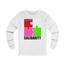 Load image into Gallery viewer, Red and White Sisterhood  Solidarity Unisex Jersey Long Sleeve Tee
