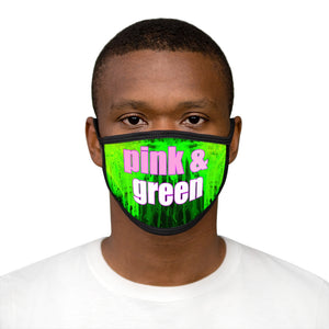 Pink and Green Abstract Face Mask