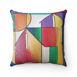 Abstract House Spun Polyester Square Pillow